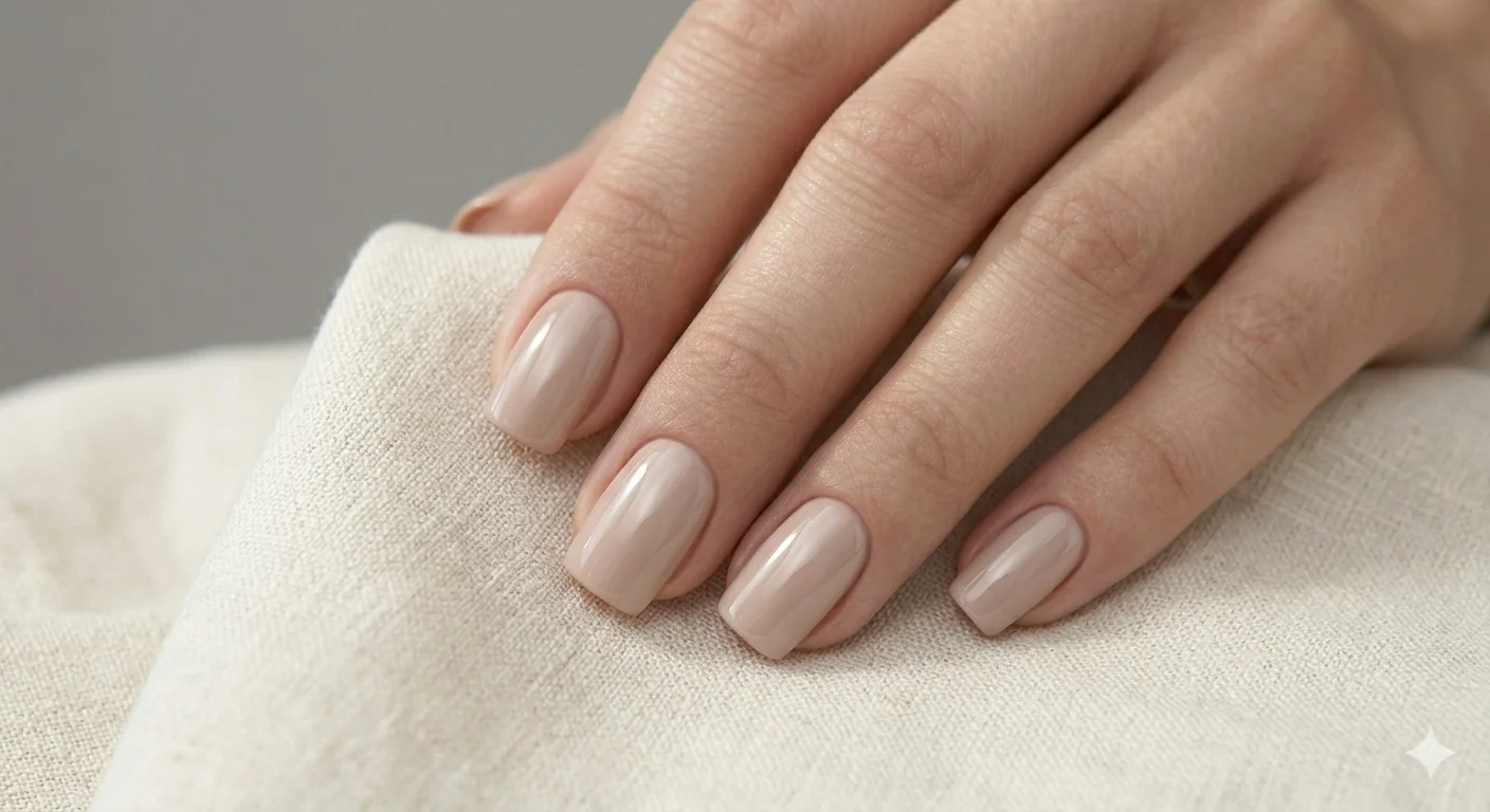 beige acrylic nails elegant