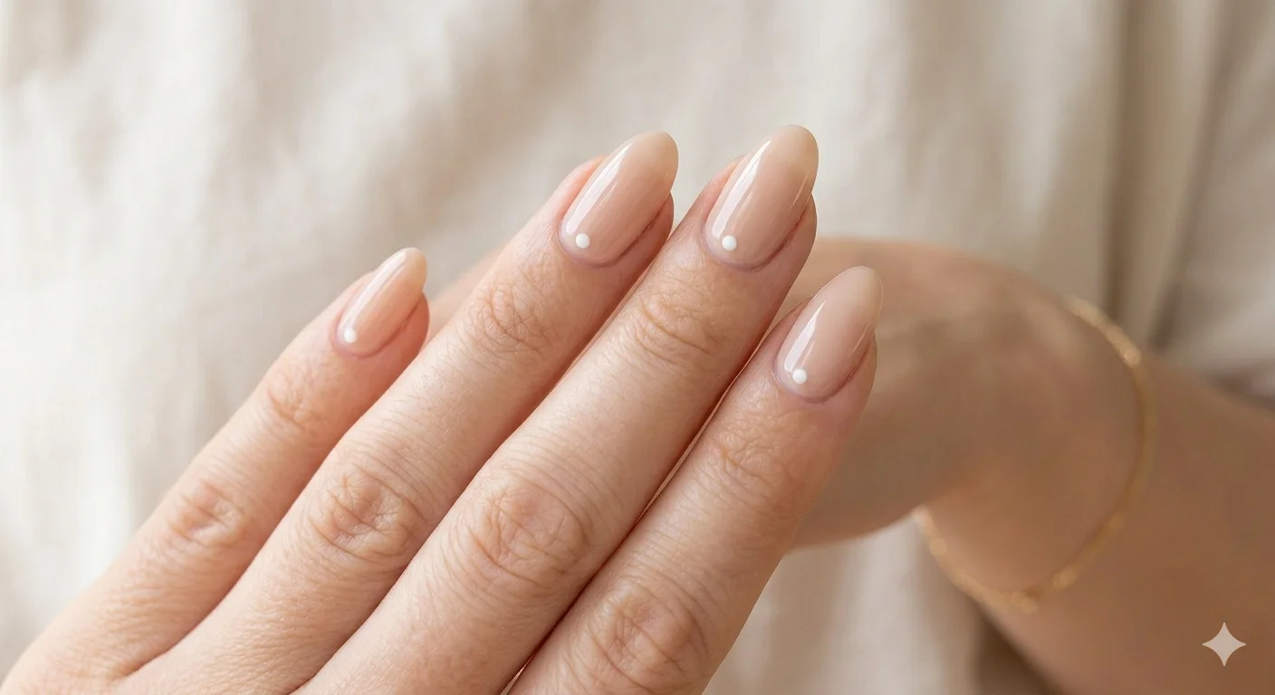 nude minimalist spring nail design