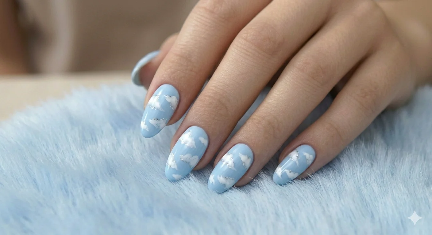 cloud acrylic nails aesthetic