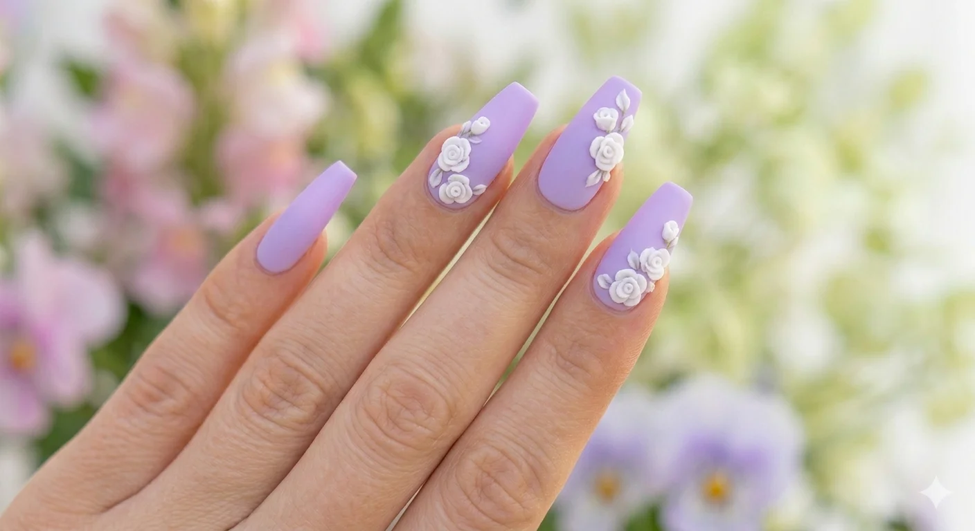 3D flower spring nails