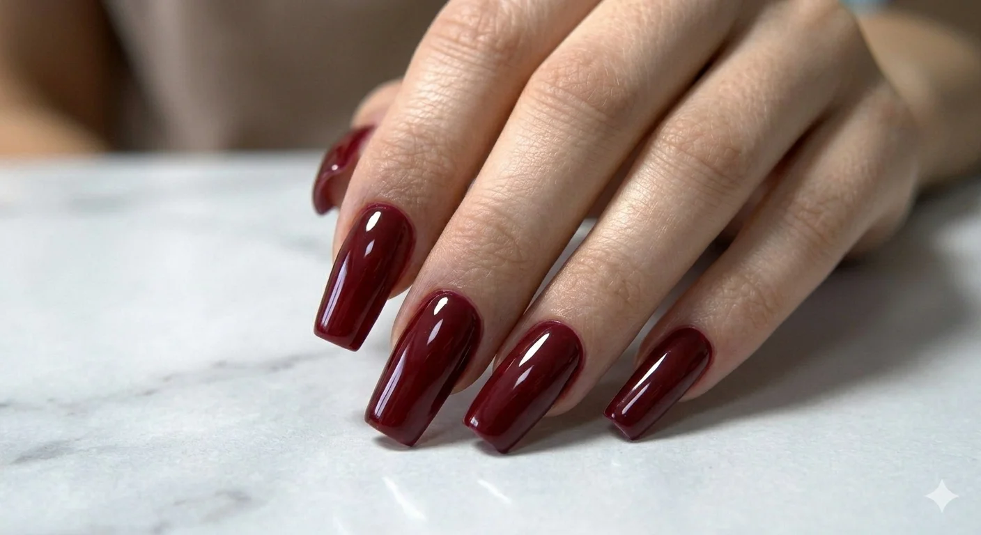 glossy glam acrylic nails