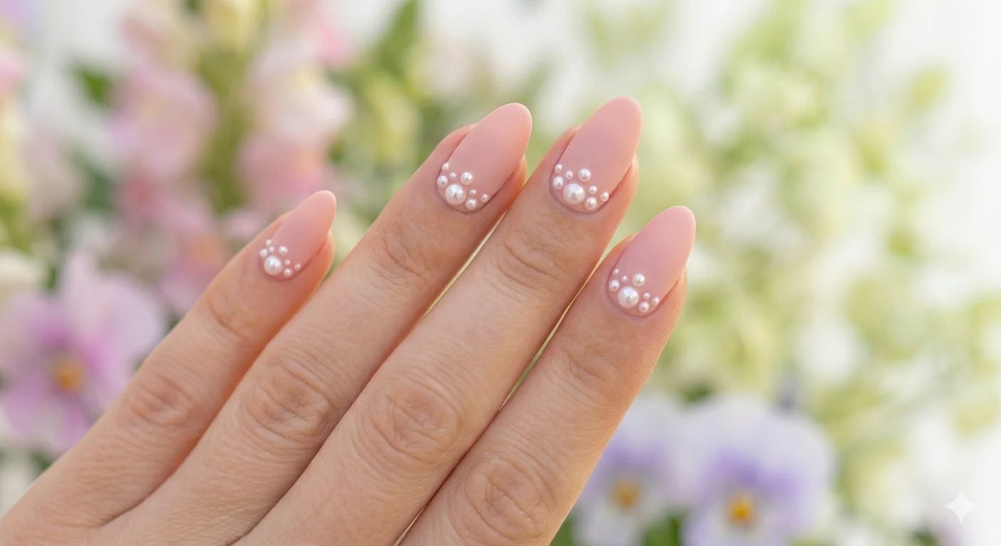 pearl spring nail design