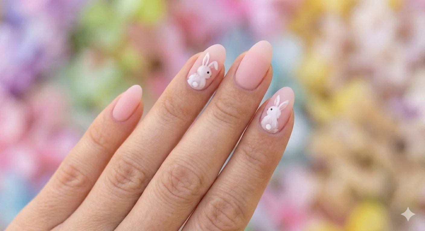 bunny spring nail design