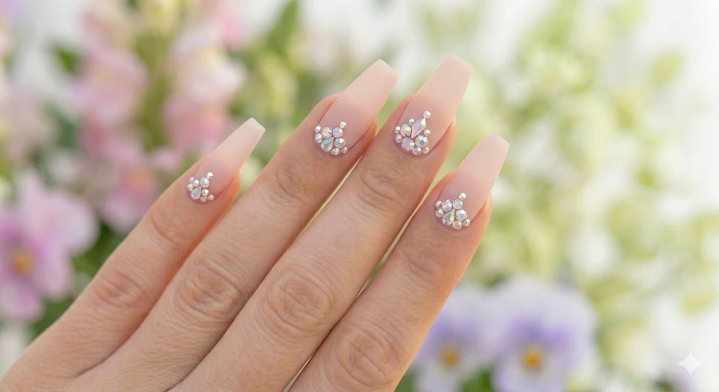 crystal spring nail design