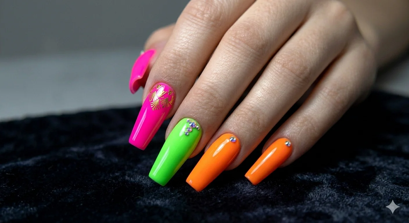 luxury statement acrylic nails