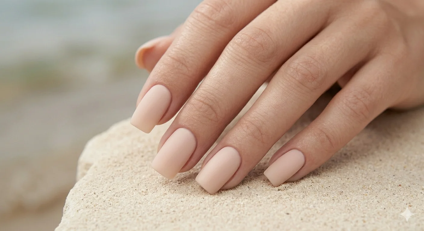 matte nude acrylic nails