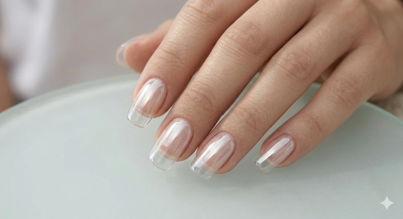 clear acrylic nails glossy