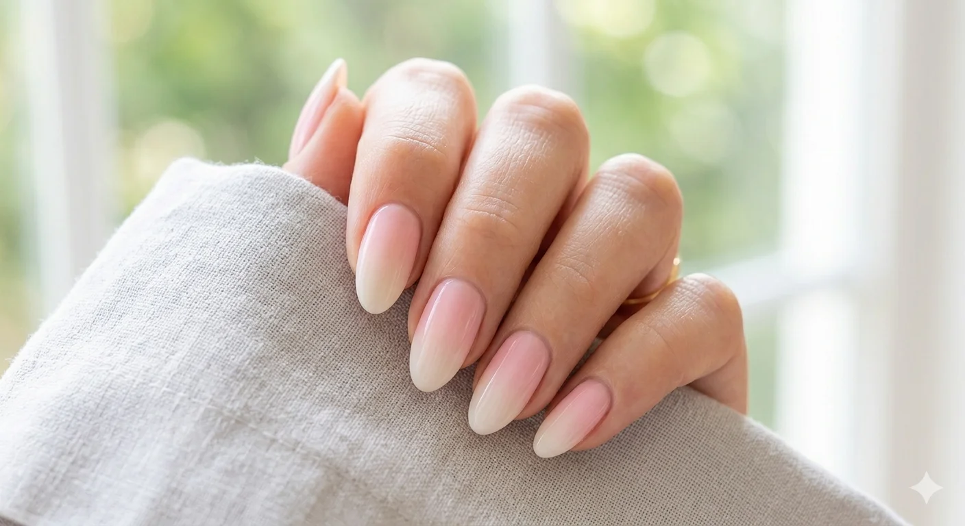 pink ombre spring nails gradient