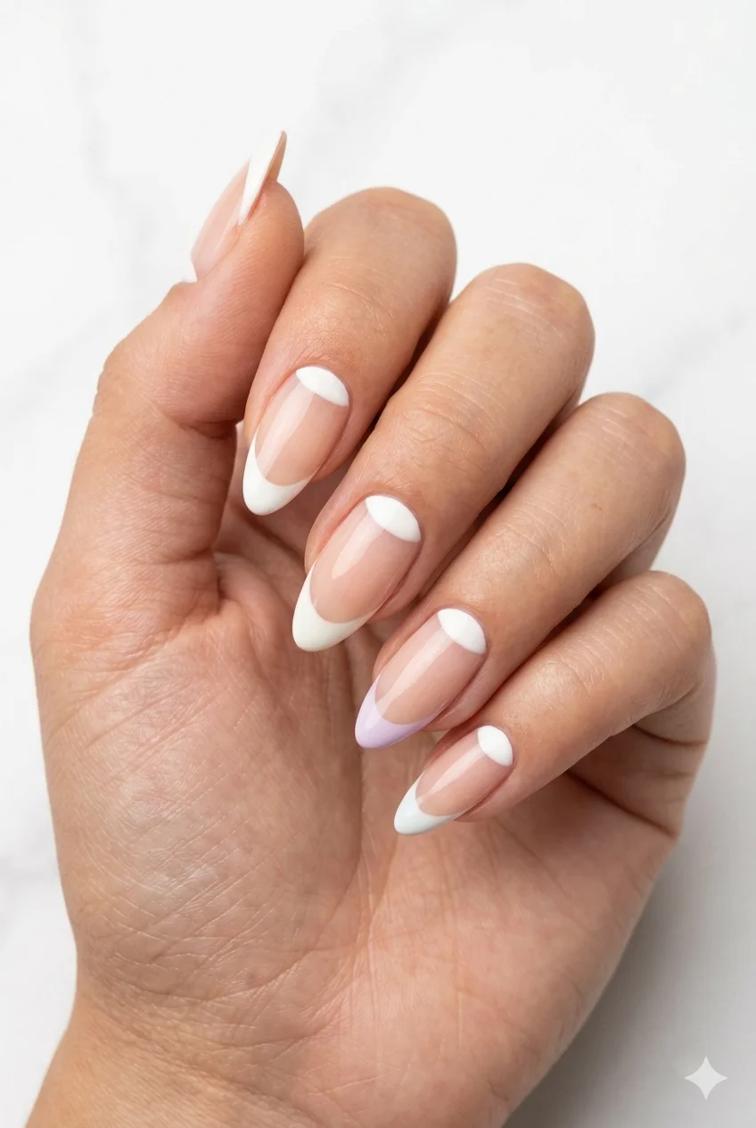 ombre French tip nails seamless nude to white gradient no hard tip line soft romantic 2026