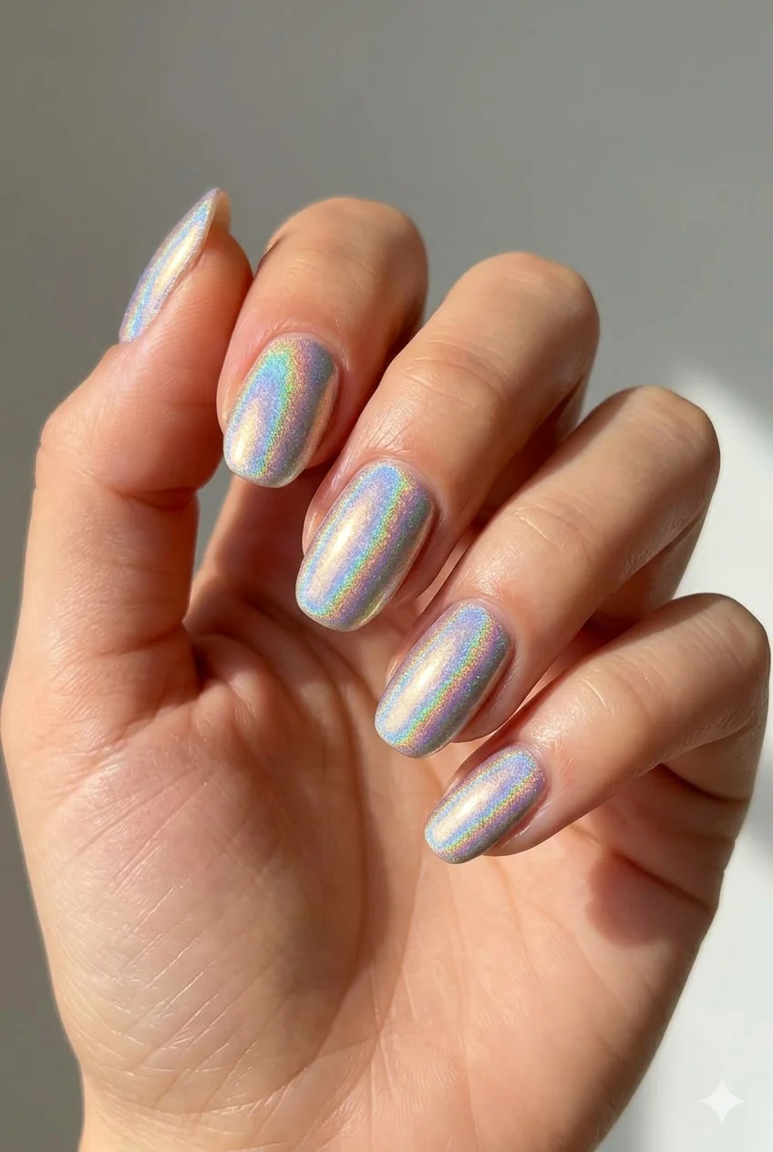 holographic rainbow summer nails 2026