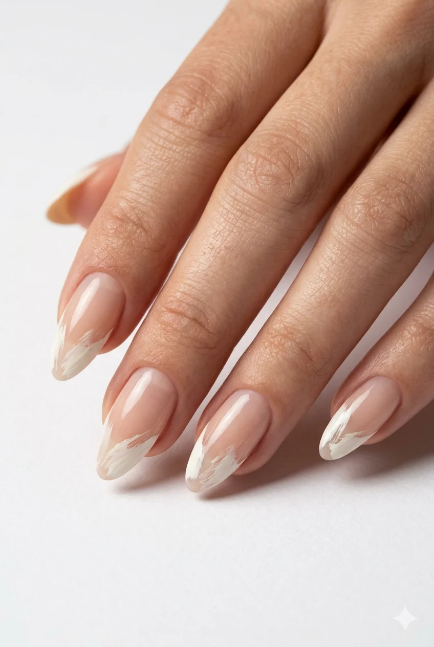 French tip nails with tiny heart detail hand-painted pink hearts romantic nail art 2026