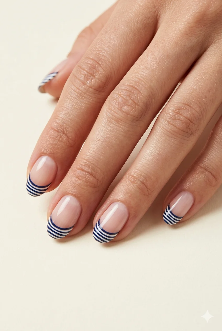 negative space French tip nails natural nail as design element graphic minimal modern 2026
