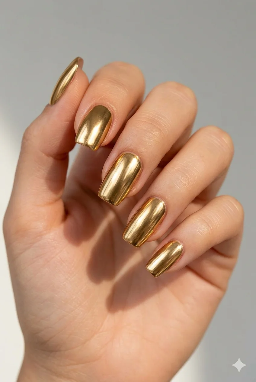gold chrome summer nails luxury 2026