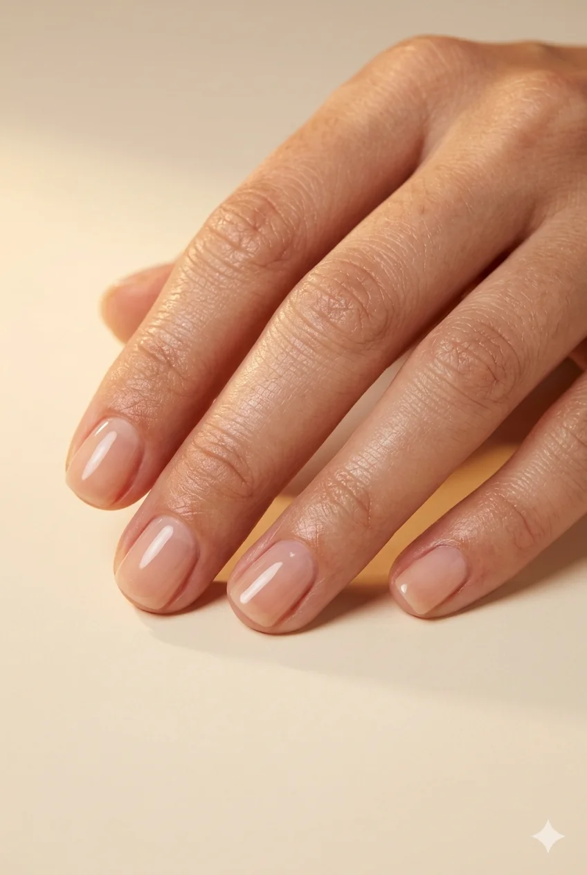 short natural gel nails sheer nude gel my-nails-but-better finish on short natural nails 2026
