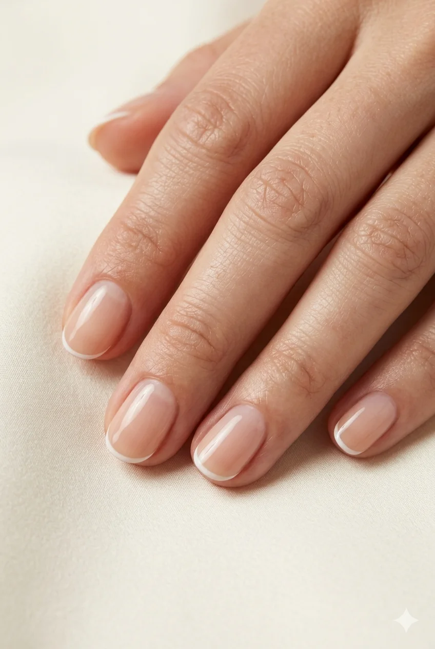 micro ultra-thin French tip nails razor-fine white line short nails quiet luxury 2026