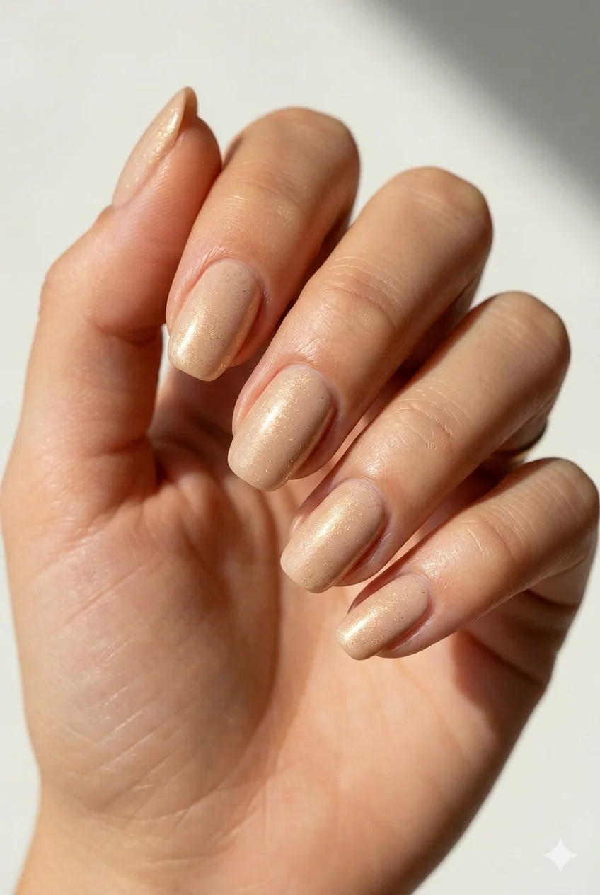 sandy gold nude summer nails beach minimalist 2026