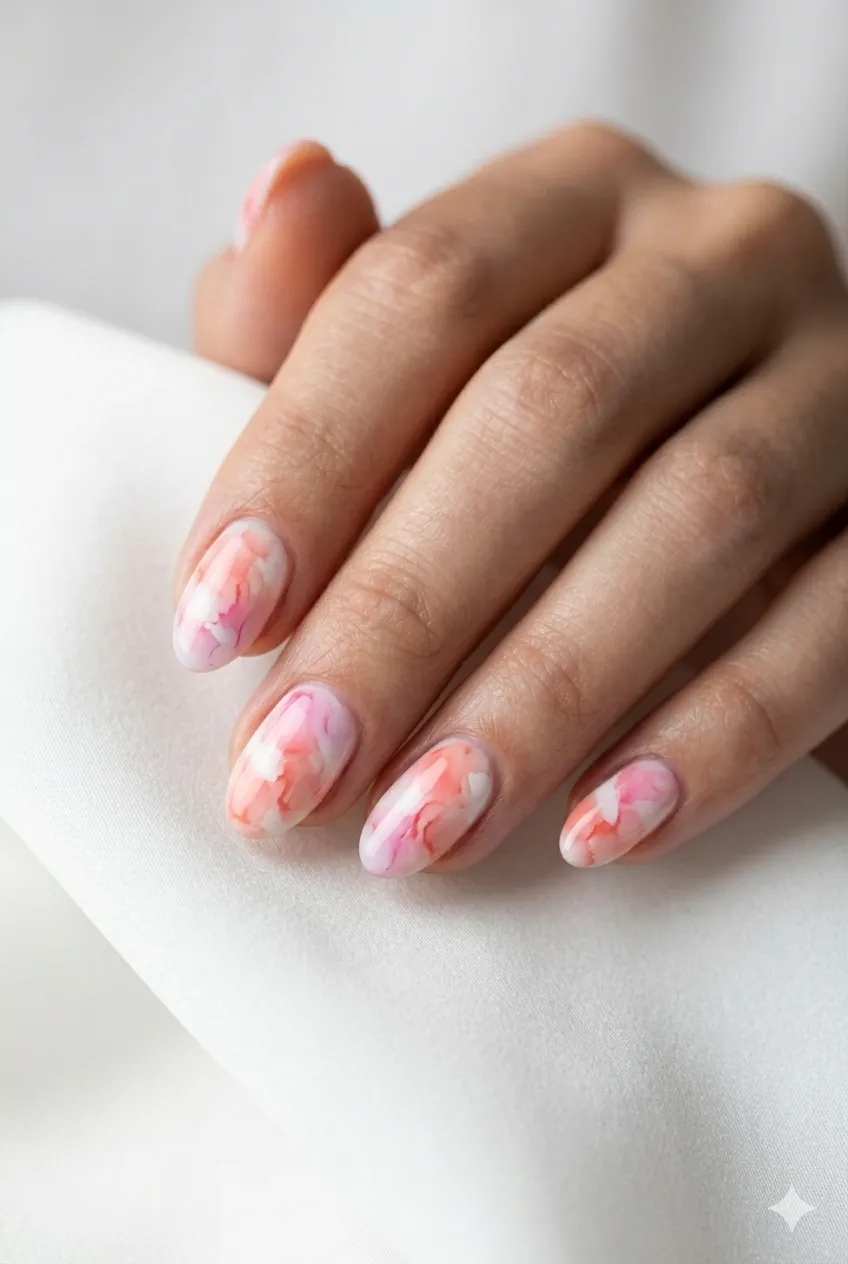 watercolor bloom gel nails organic bleeding florals each nail unique 2026