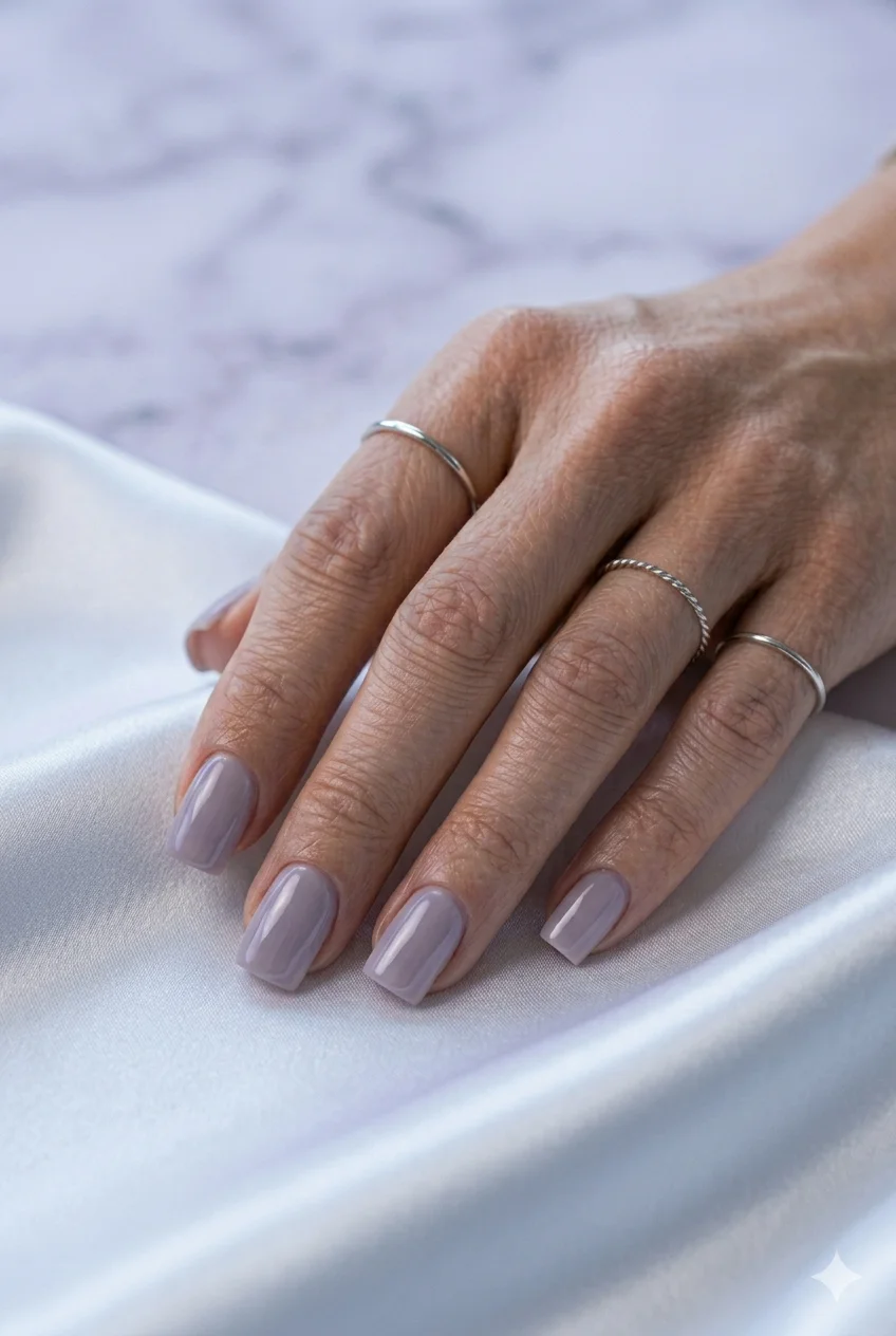 lavender square nails soft dusty purple cool sophisticated geometric 2026